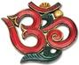 WHN02<br><br> Om Wood Wall Hanging Colored 8"H, 9"W