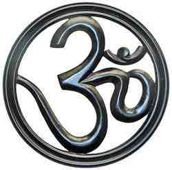 WHN10<br><br> *OM SYMBOL WD WALL HANGING BLACK 15"D (LG)