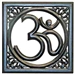 WHN16<br><br> Om Symbol Wooden Wall Hanging - 12"x12"