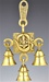 Om Symbol Ganesh Solid Brass Wall Hanging Chime with Seven Bells