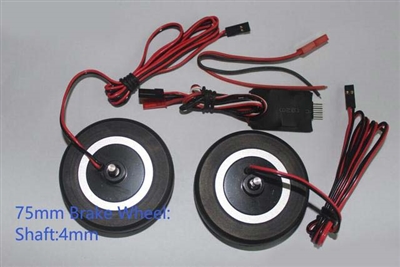 75mm Wheels with Electronic Brake System 4mm Axle