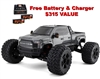 Arrma BIG ROCK 6S 4WD BLX 1/7 Monster Truck RTR Gunmetal