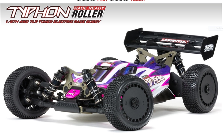 ARRMA 1/8 TLR Tuned TYPHON 4WD Roller Buggy, Pink/Purple ARA8306