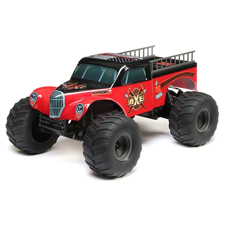 Body w/ Ladders, Red/Black: 1:10 2WD Axe MT ECX230042