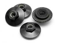 Flanged Lock Nut M5X8mm Black/4pcs) HPIZ680