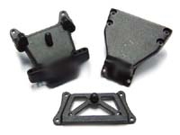 LOSB1018 Front Bulkhead Kickplate & Brace Set