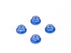 PN Racing Alm. 2mm Flanged Wheel Lock Nut - Blue - 200409B