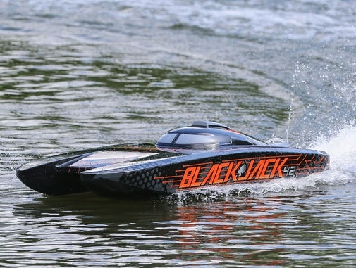 Blackjack 42" 8S Brushless Catamaran RTR: Black/Orange - PRB08043T1