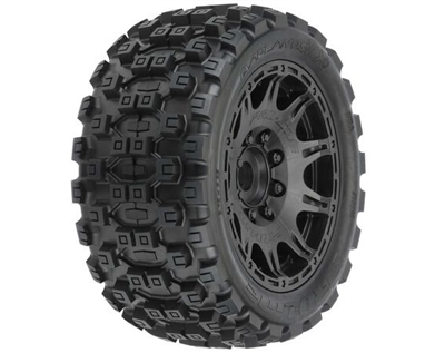 Proline 1/6 Badlands MX57 Front/Rear 5.7" Tires Mounted 24mm Black Raid (2) PRO10198-10