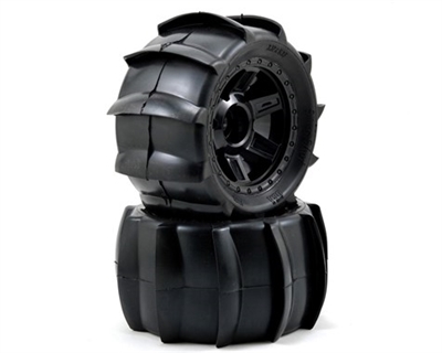 Pro-Line Sling Shot 3.8" Tire 1/2" Offset Wheel (2) (Black) (M2) w/Desperado 17mm MT Wheel, PRO1179-11