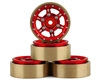 Samix SCX24 Aluminum & Brass Adjustable Offset 1.0" Beadlock Wheels (Red) (4) SAMSCX24-6670RD
