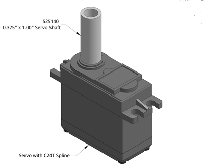 24 Tooth 0.375" x 1.00" Servo Shaft