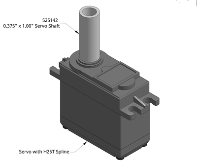 25 Tooth 0.375" x 1.00" Servo Shaft  525142