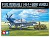 Tamiya 1/48 North American P-51D Mustang & 1/4-ton 4x4 Light Vehicle Plastic Model Set, TAM25205