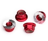 Traxxas 4mm Aluminum Flanged Serrated Nuts (Red) (4) TRA1747A
