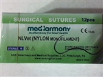 NLVet<SUP>TM</SUP> (Nylon) size 4-0 box of 12 suture packets 22mm reverse cutting needle 90cm, Monofilament Non-Absorbable