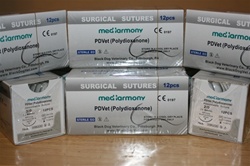 Expires 08/23. 25% Off.  90cm length PDVet<SUP>TM</SUP> (PDO) size 0  box of 12 suture packets 26mm 3/8 reverse cutting needle, Monofilamant Absorbable
