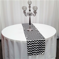 Black and White Satin Chevron Runners