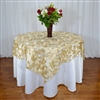 72" x 72" Embroidered Large Flower Sequin Leaf Overlay