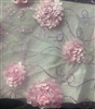 Flower Tulle Mesh Fabric with Sequins