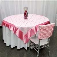 Flower Sequin Organza Table Overlay