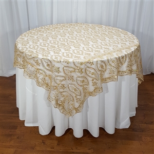 Embroider Mango Leaf Table Overlay