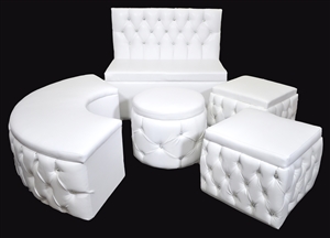 Lounge 5-piece Set Royal Wood with White Vinyl