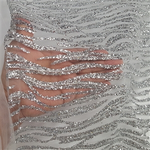 Silver Glitter Waves