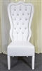 White Queen Baroque High Back Vinyl Chair