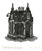 Signed original wood engraving by Hilary Paynter from Legal London Collection