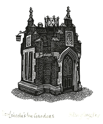 Signed original wood engraving by Hilary Paynter from Legal London Collection