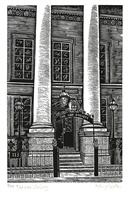 Signed original wood engraving by Hilary Paynter from Legal London collection