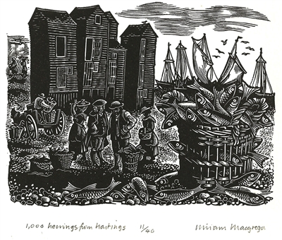 Signed wood engraving by Miriam Macgregor