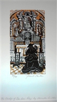 Signed wood engraving by Frank Martin