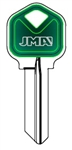 KW1 COLORMATIC GREEN KWIKSET JMA KEY BLANK