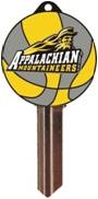 KW10 APPALACHIAN STATE UNIVERSITY BASKETBALL PVC JMA KEY BLANK