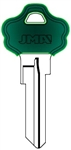 KW10 COLOR PLASTIC GREEN KWIKSET JMA KEY BLANK