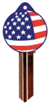 KW10 USA FLAG PVC JMA KEY BLANK