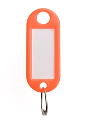 PLASTIC KEY TAGS MODEL 2 ORANGE 50 PIECE BOX