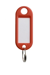 PLASTIC KEY TAGS MODEL 2 RED 50 PIECE BOX