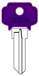 DE6 COLOR PLASTIC PURPLE DEXTER JMA KEY BLANK