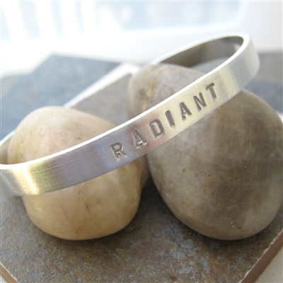 Radiant Bracelet, Hand Stamped, Choose your words