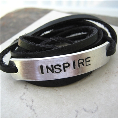 Inspire Bracelet, Leather Wrap, Choose your color