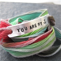 You Are My Anchor Ribbon Wrap Bracelet