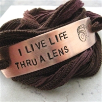 Photography Wrap Bracelet, I Live Life Thru a Lens, silk ribbon