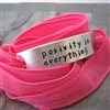 Positivity in Everything Bracelet, silk ribbon wrap