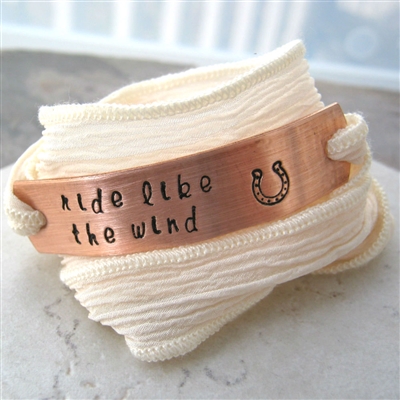 Ride Like the Wind Bracelet, silk ribbon wrap