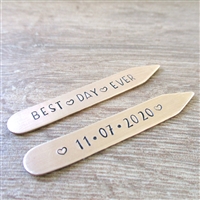 Best Day Ever Collar Stays, Groom's Gift, Anniversary date