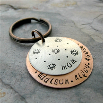 Personalized Flower Power Key Chain