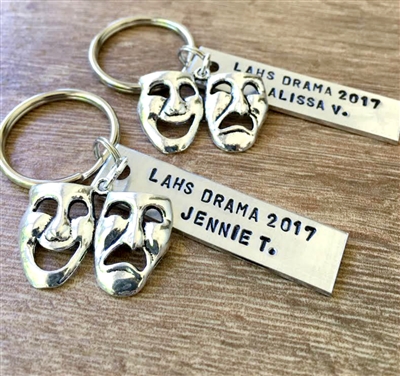 Personalized Drama keychains, Seniors gifts